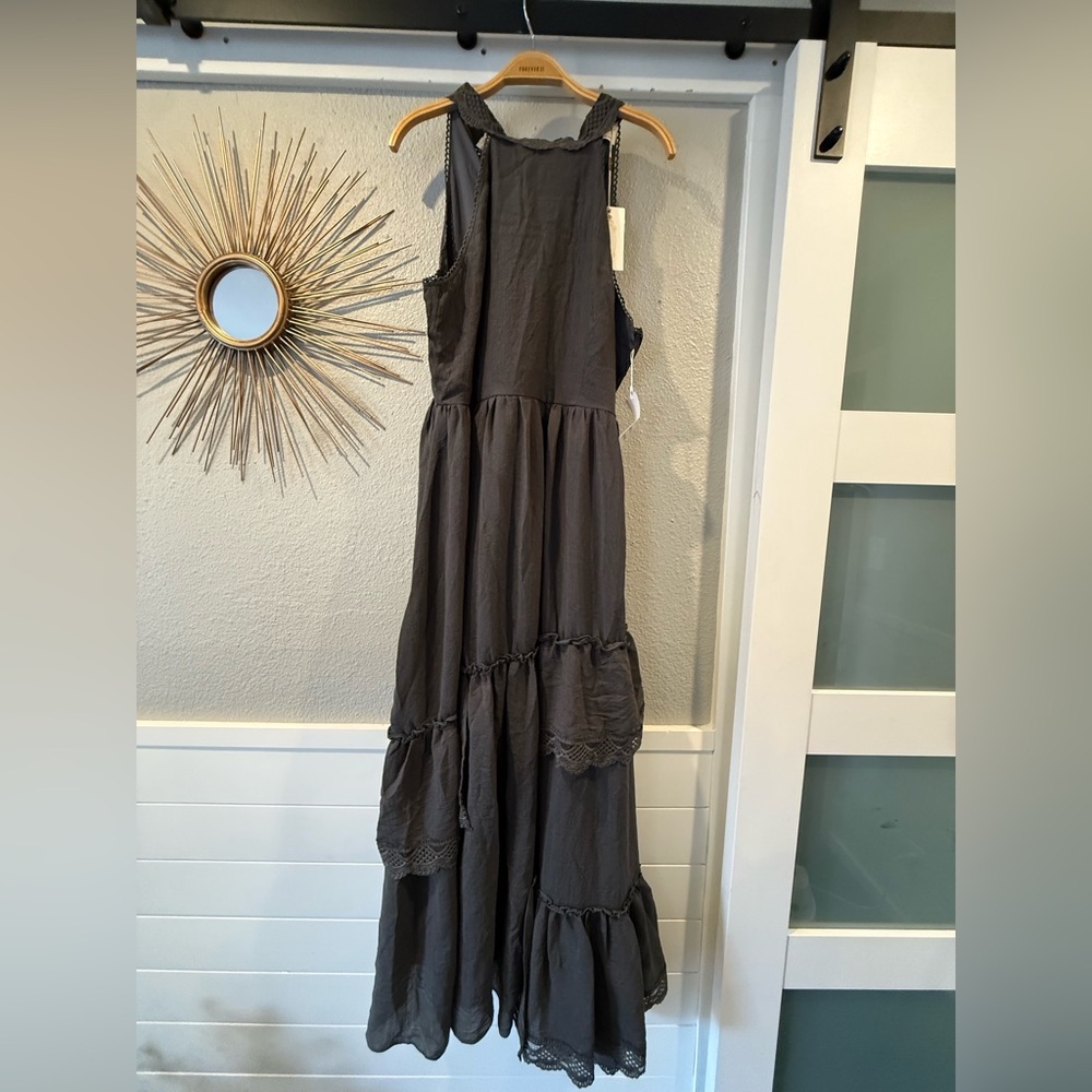 Chic Charcoal Sleeveless Maxi Dress